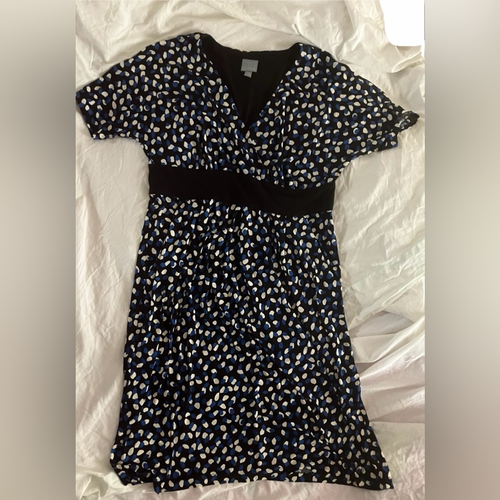 Rabbit Rabbit Rabbit Women Size 16W Black, Blue, and White Polka Dot Dress